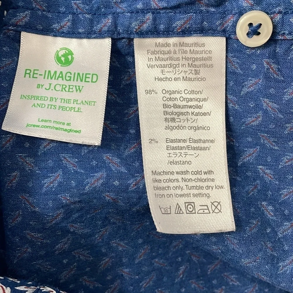 J.Crew Slim Organic Cotton Leaves shirt